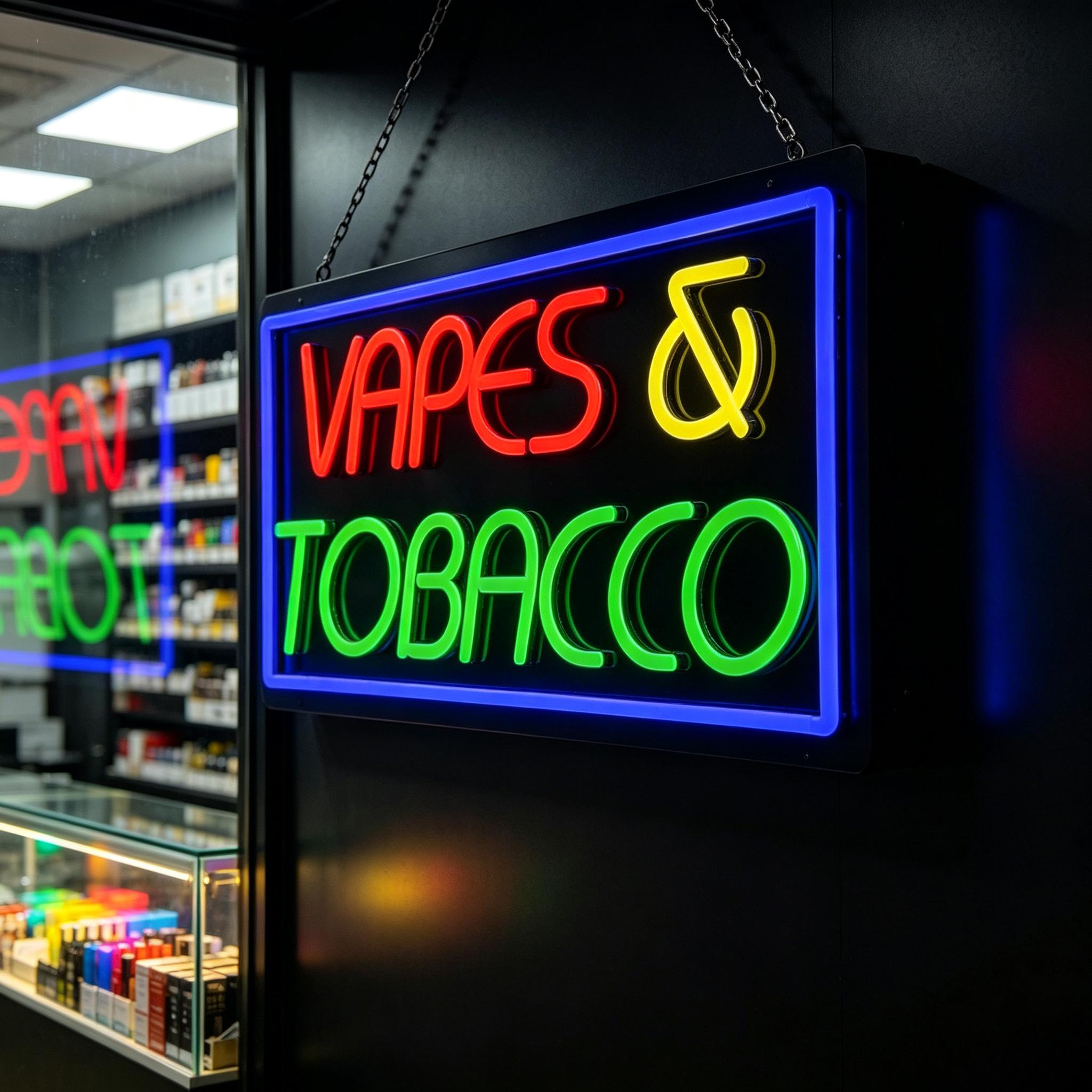 Tobacco and Vape Neon Sign USB - Vaping Store review and price