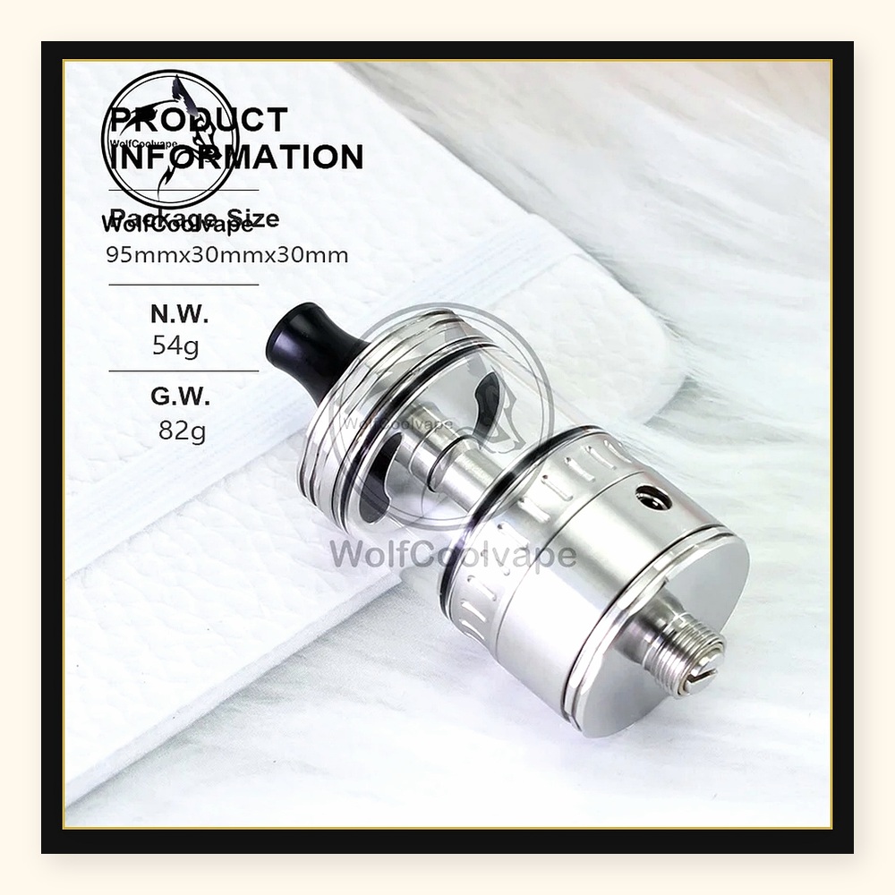 Wolfcool Vape NOLA RTA 22mm Si - Vaping Air review and price